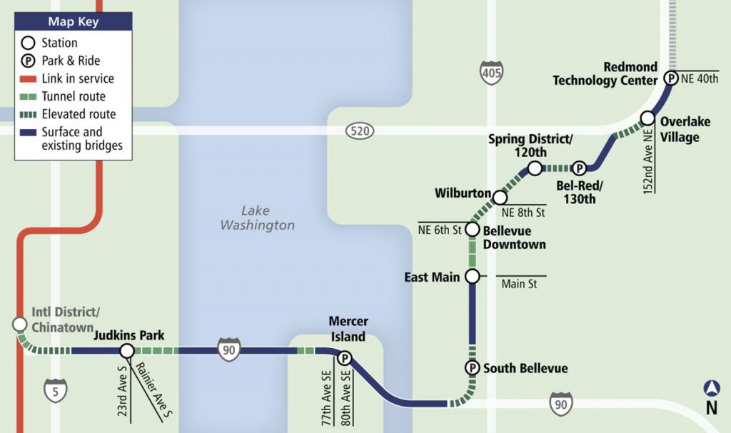 The East Link light rail route
