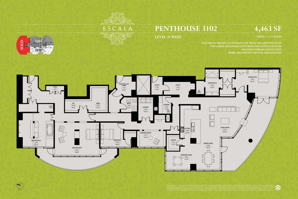 Escala Penthouse 202 (3102) Floor Plan