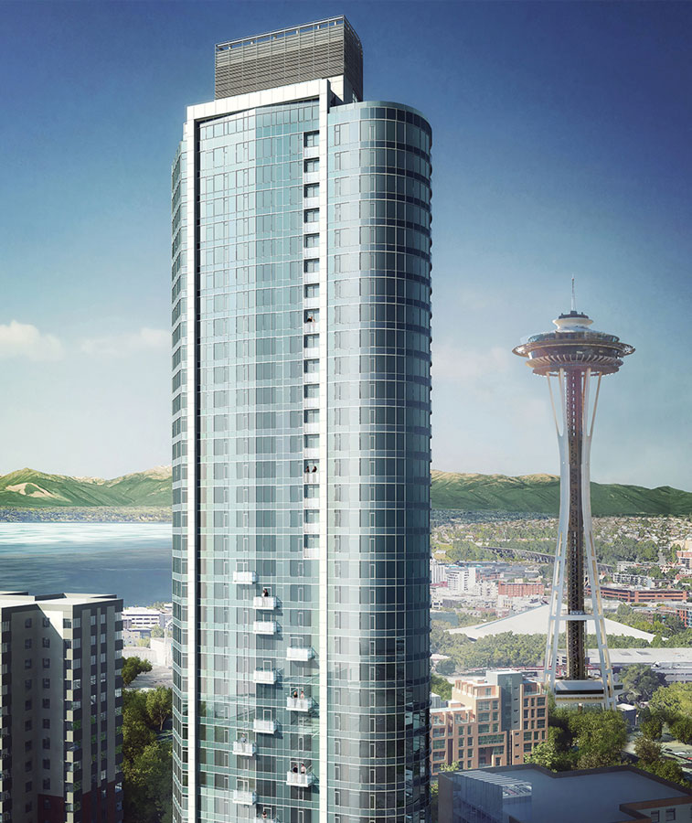 Spire Tower, a 41-story residential tower with 352 condo units at 600 Wall Street.